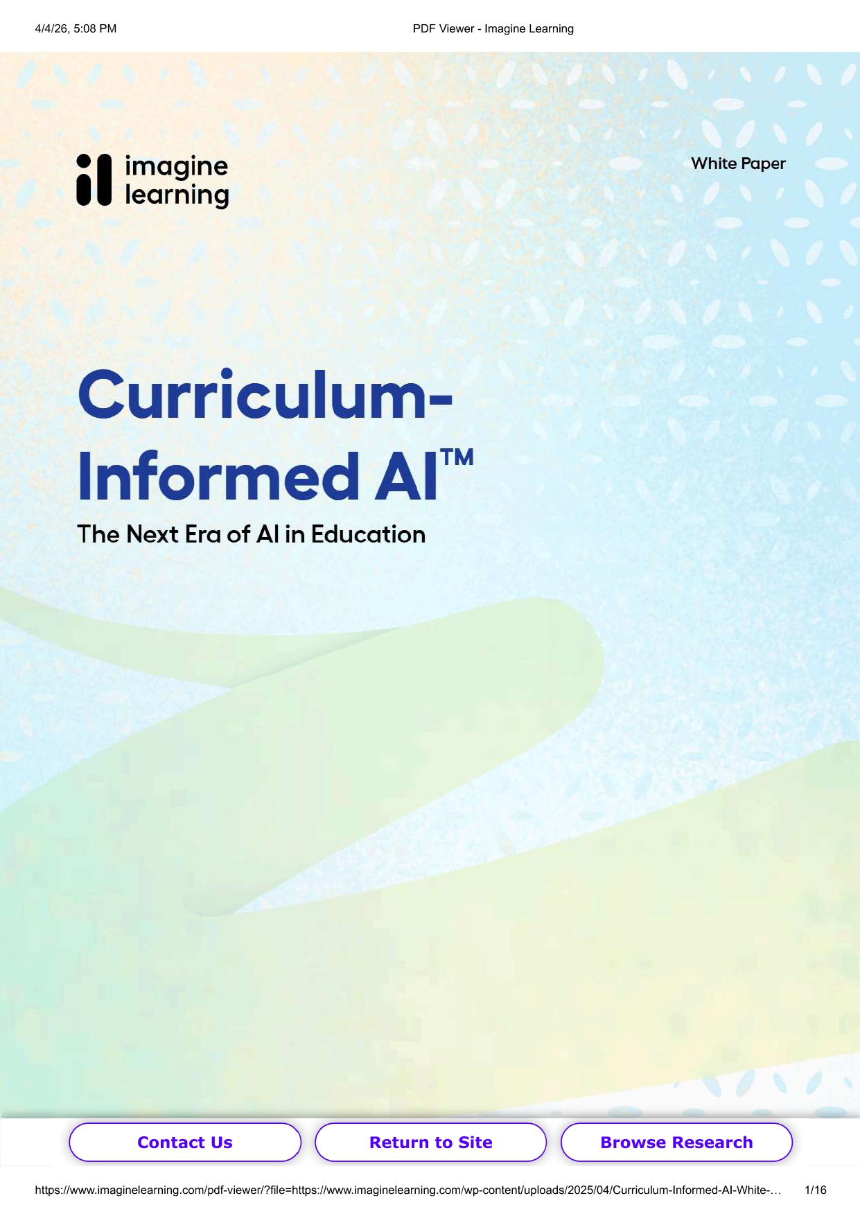 Curriculum-Informed AI™